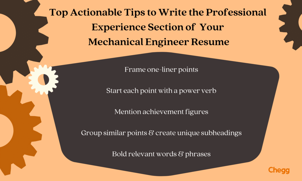 tips to highlight experience in mechanical engineer resume