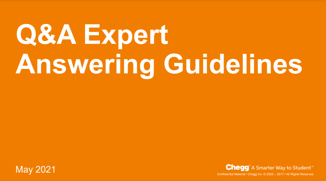 Chegg Q&A Answering Guidelines Chegg India