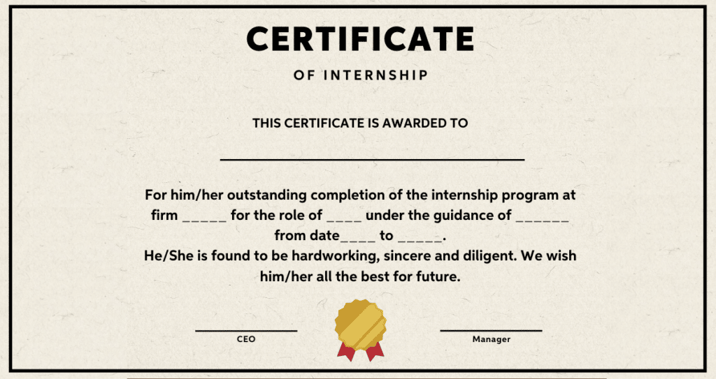 internship certificate