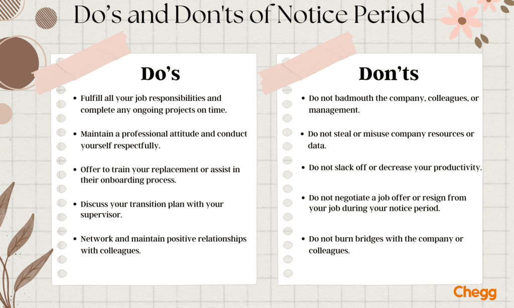 The Do's and Don'ts of serving notice period