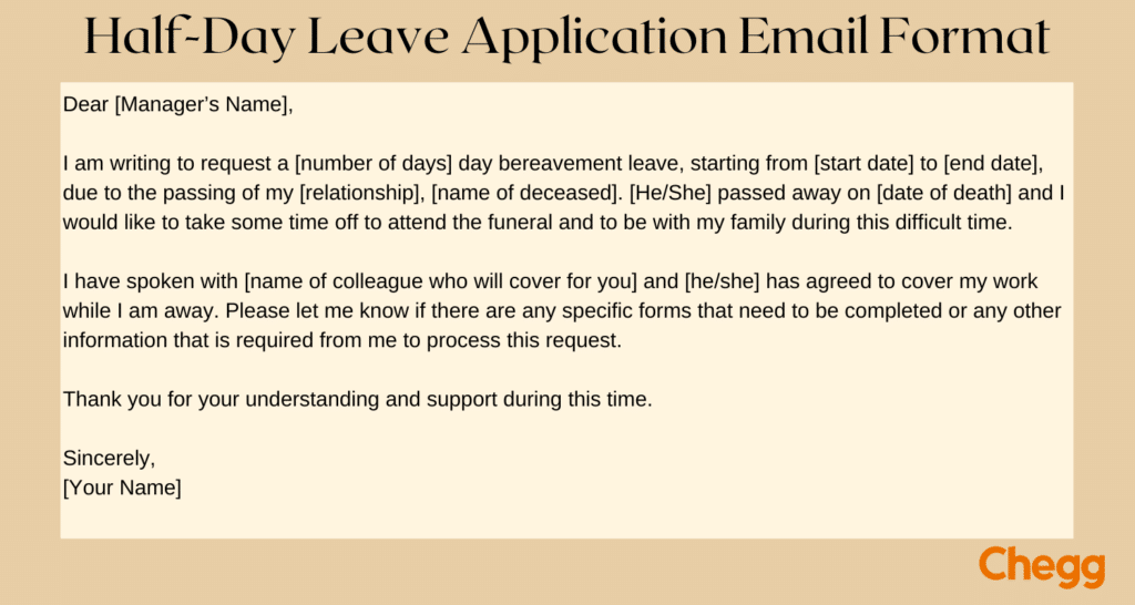half day leave application