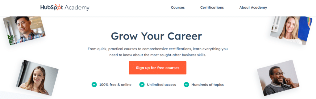HubSpot Academy - online learning platforms for students