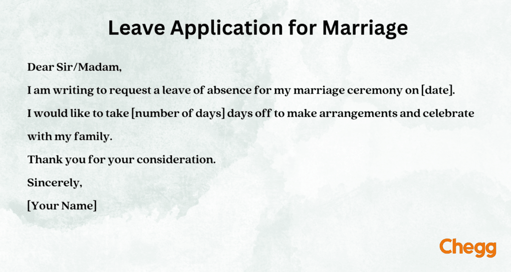 leave application for marriage