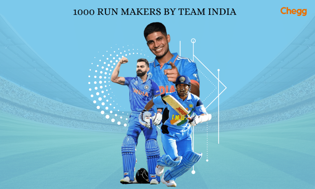 1000 run makers by team India, Shubham Gill, Sachin Tendulkar and Virat Kohli