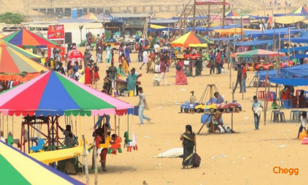 Street vendors on Marina Beach