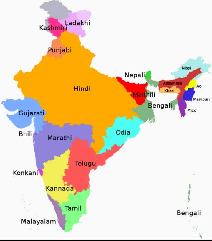 Language map of india