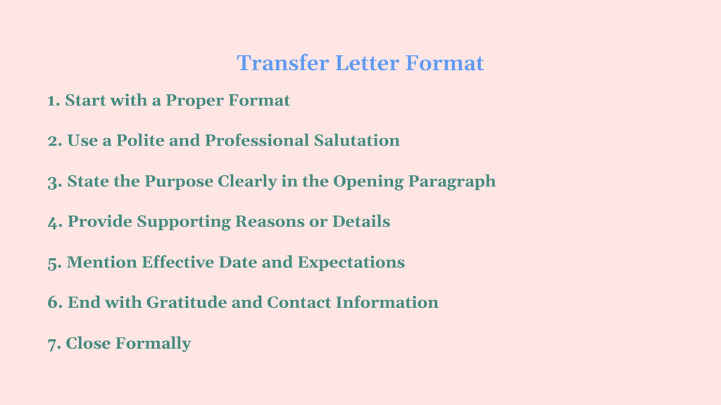 transfer letter format
